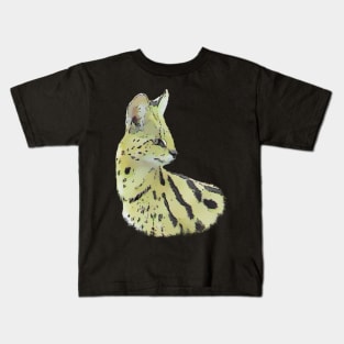 Serval drawing - Predator - Big Cat in Kenya / Africa Kids T-Shirt